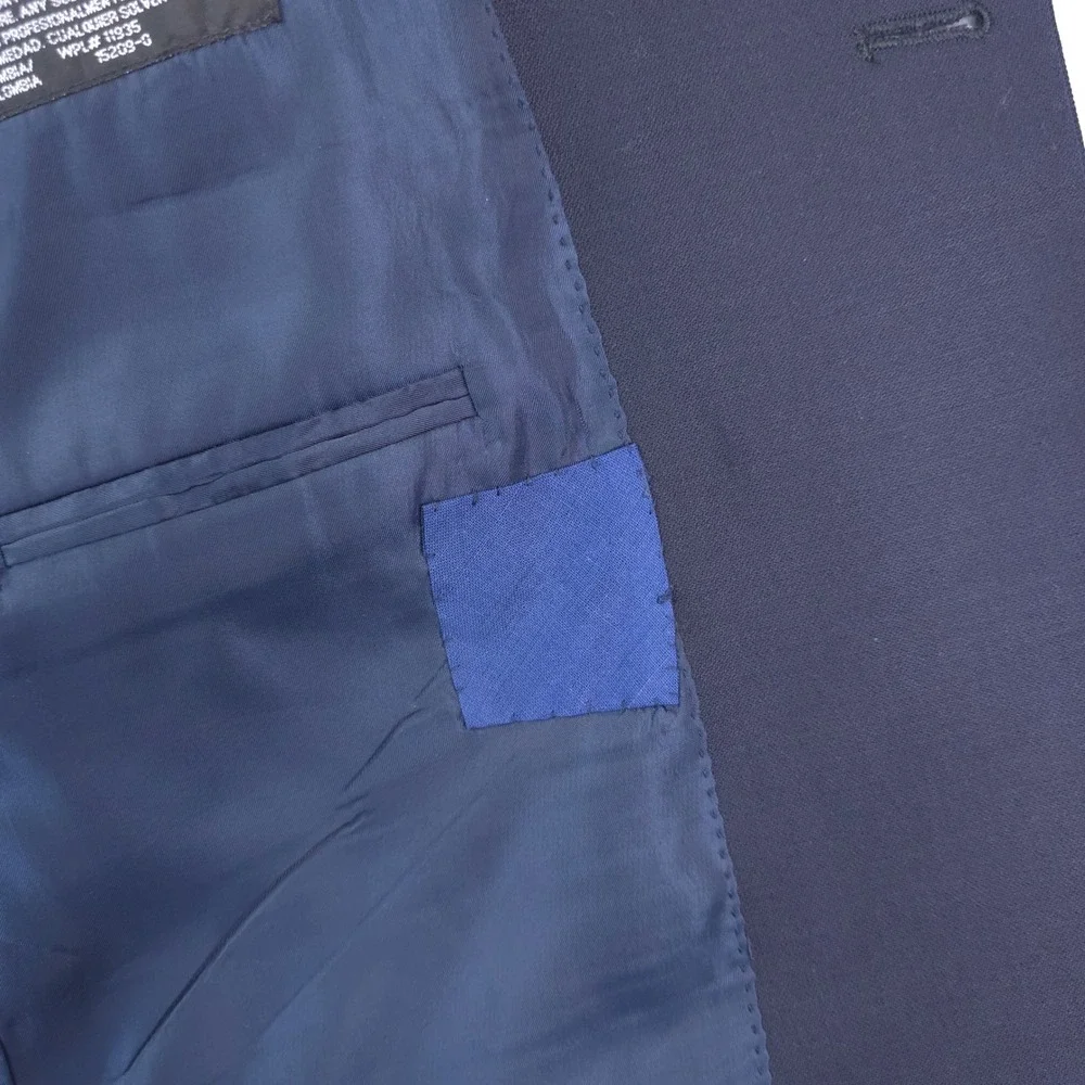 Stafford Executive Blazer Mens 44R Navy Blue‎ Wool Sport Coat